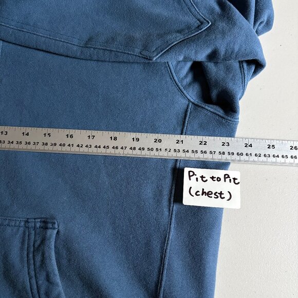 American Giant Moto Full Zip Heavy Cotton Sweatshirt Hoodie Men's Size L - Blue - Picture 7 of 8